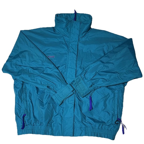 Vintage Columbia Whirlibird Ski Jacket Women's XL Retro Teal Pink 80s 90s Lined - Picture 2 of 11